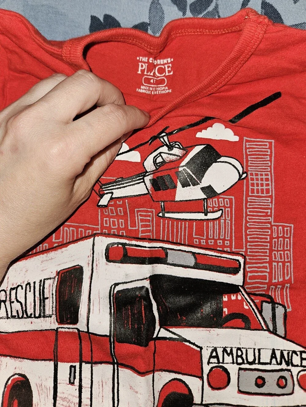 Children's Place Size 4T Bundle- Kids Rescue Vehicles Graphic Tees